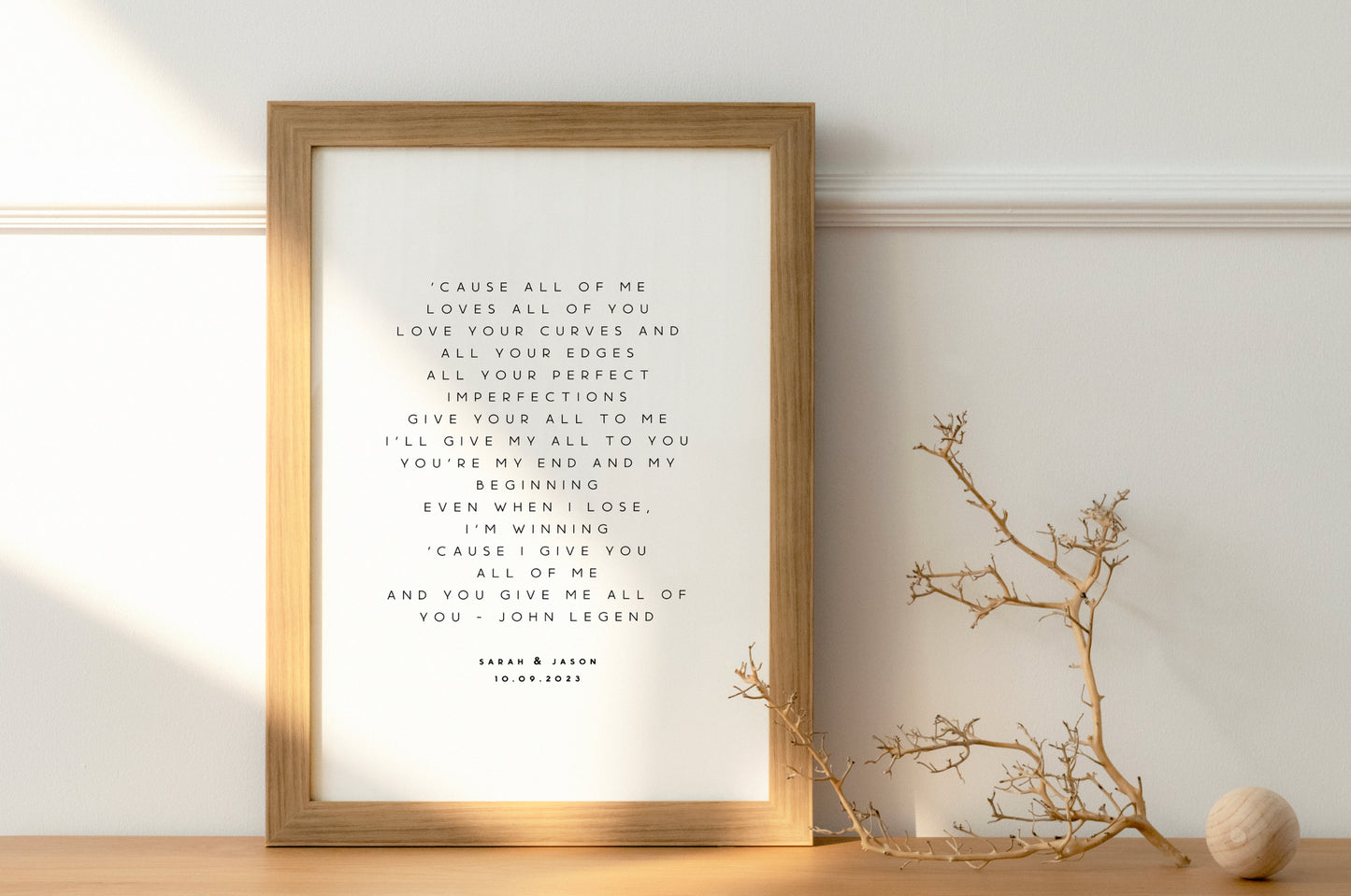 Personalised Wedding Song Print